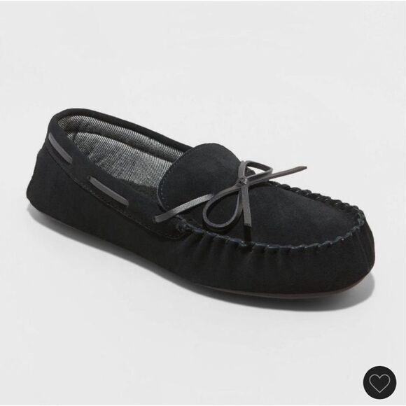 Goodfellow & Co Other - Goodfellow & Co Men’s Black Topher Moccasin Leather Slippers Size 14